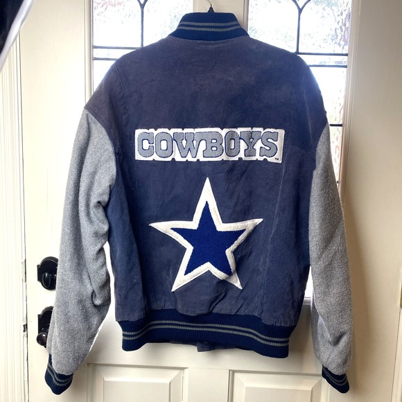 G-III Jackets & Blazers - Vintage Dallas Cowboys Blue Carl Banks GIII Suede Varsity Jacket Mens Large READ